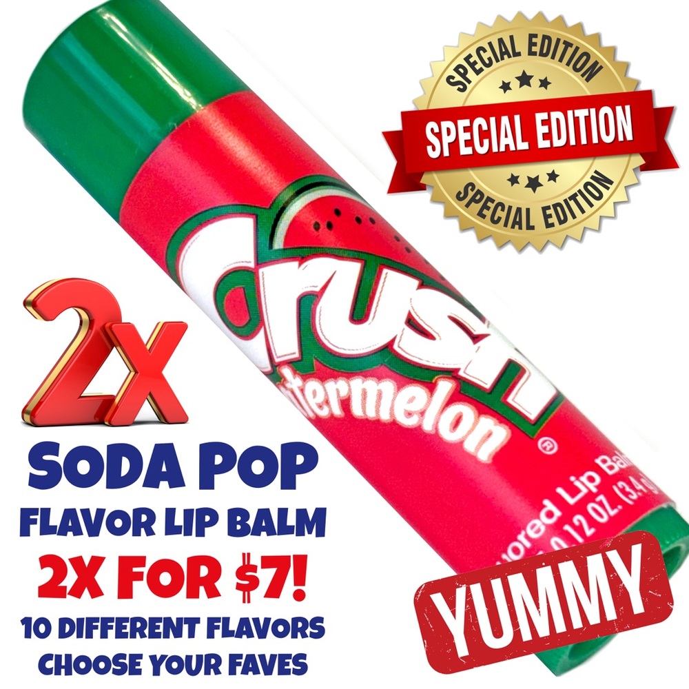 Authentic 2X CRUSH WATERMELON Flavored Lip Softening Balm